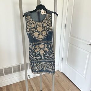 Savanna Jane Blue and Cream Floral Mini Dress